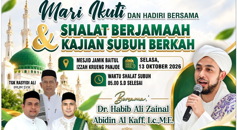 Usai Ceramah di HUT Bireuen, Habib Ali Al Kaff Lanjutkan Kajian Subuh di Krueng Panjoe