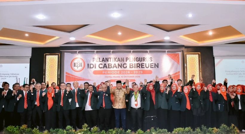 Hadiri Pelantikan Pengurus IDI, Bupati Bireuen: Pembangunan Kesehatan Butuh Kolaborasi