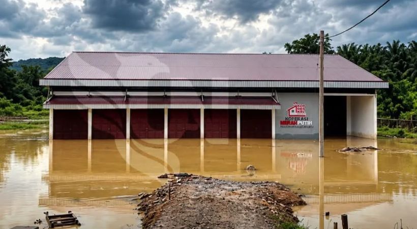 Belum Beroperasi, Kopdes Merah Putih di Rantauprapat Malah Kebanjiran