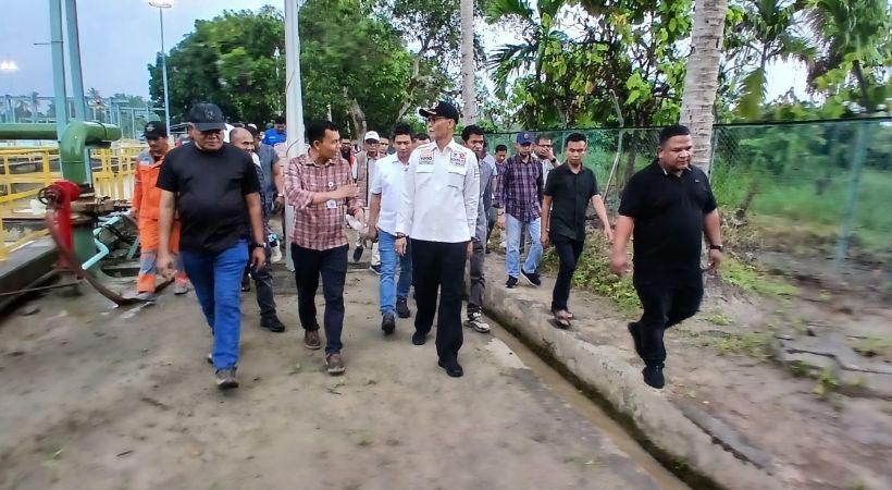 Difasilitasi TA Khalid, Air Buangan RWI PT PIM Dimanfaatkan untuk Sawah di Kuta Blang