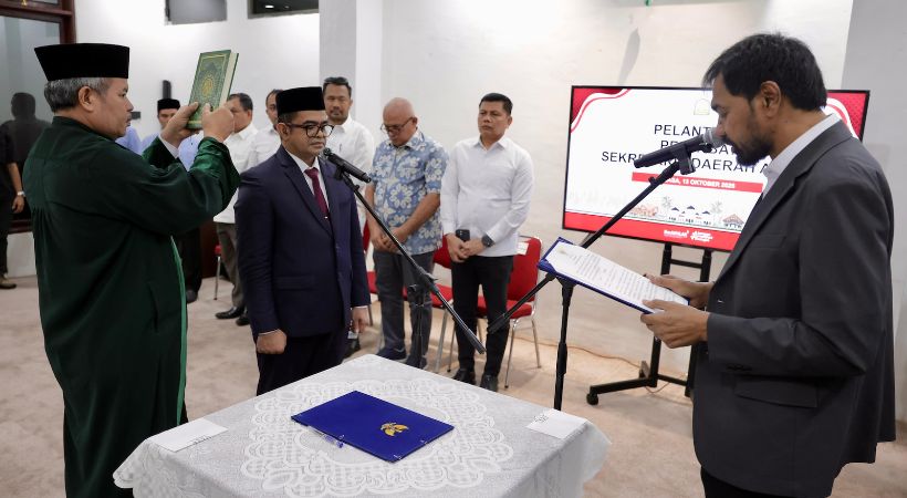 Kadis Perkim Taufik Dilantik Jadi Pj Sekda Aceh