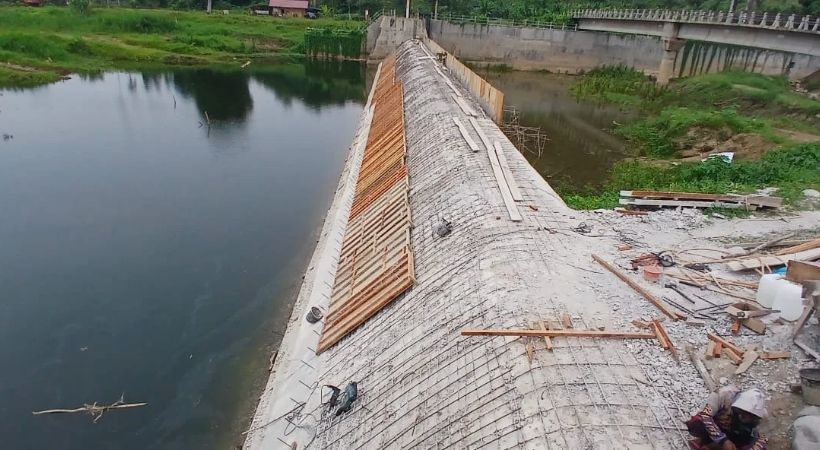 Progres Rehabilitasi Bendung Aneuk Gajah Rhet Peudada Capai 75 Persen